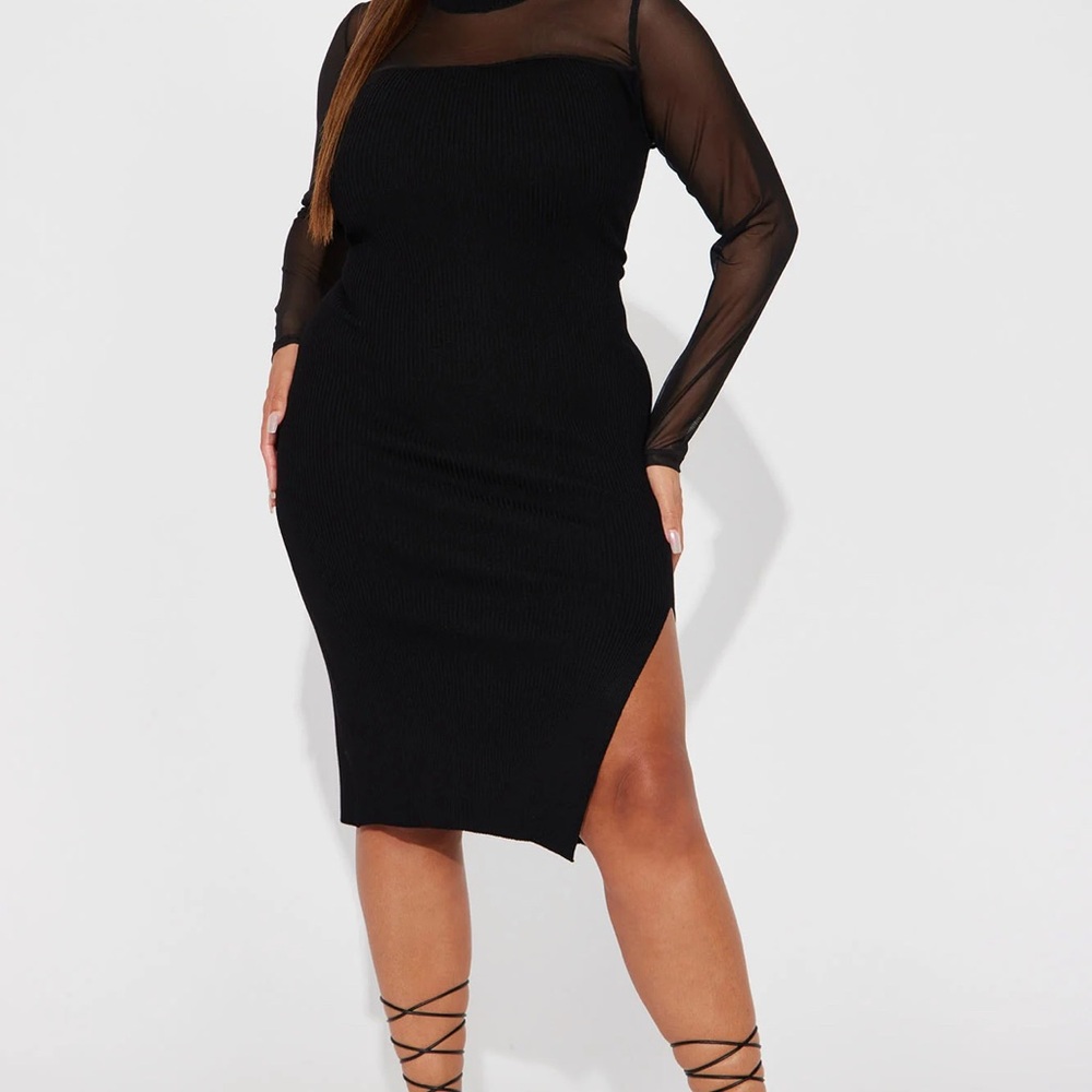 Fashion Nova Rosie's Lust Mock Neck Midi Dress